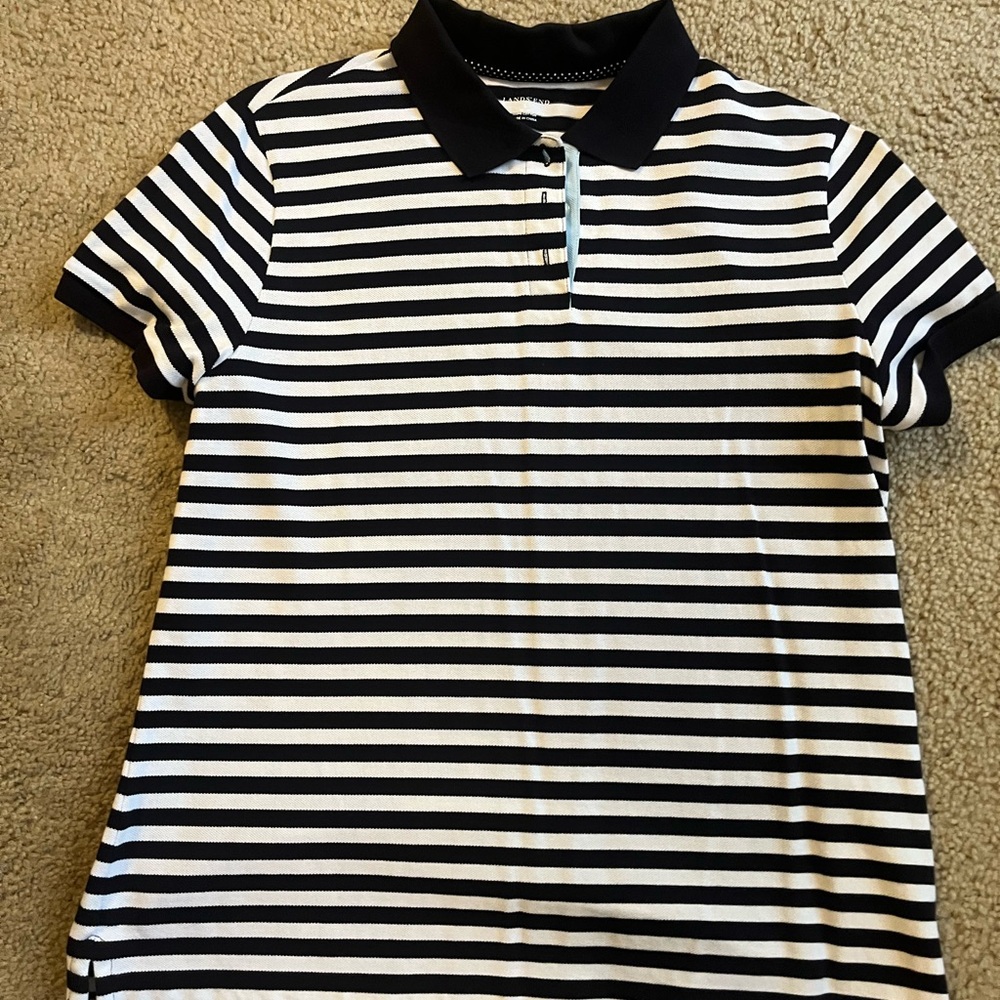Striped Navy blue and White Polo Shirt